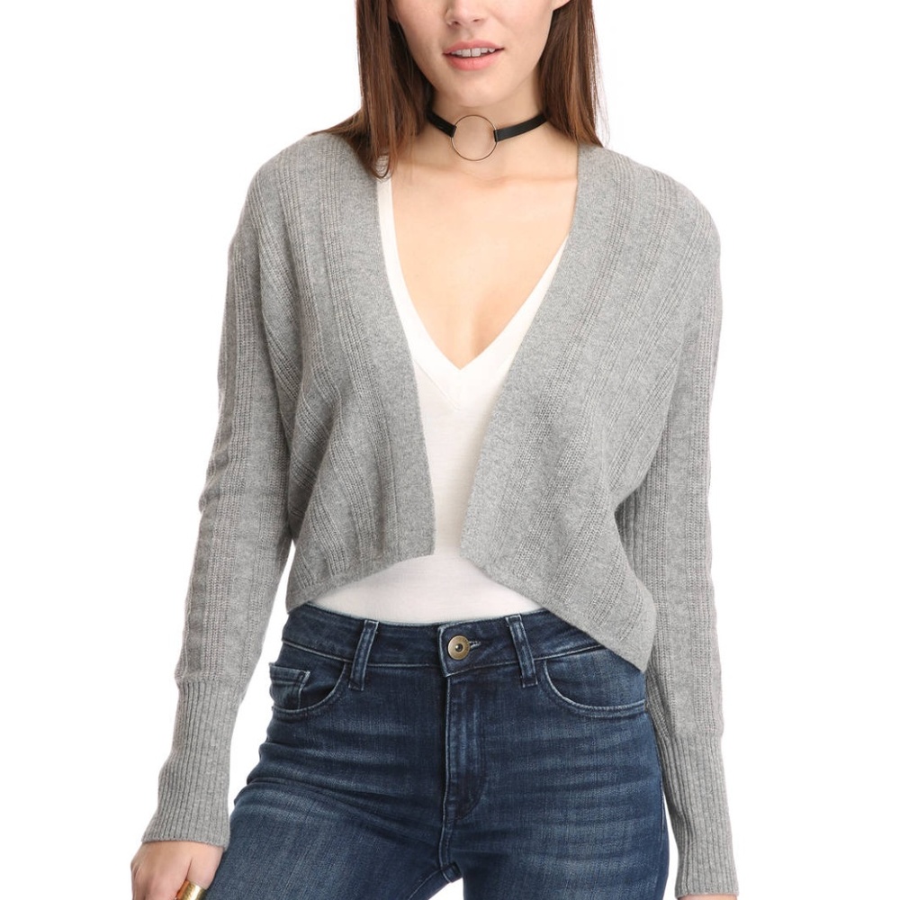 Quinn size S short waisted soft cashmere cardigan